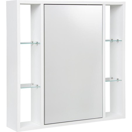 Armoire à glace Lucky avec côtés ouverts et 1 porte, avec E-Box, frêne blanc, 740x750x160mm