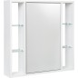 Armoire à glace Lucky avec côtés ouverts et 1 porte, avec E-Box, frêne blanc, 740x750x160mm