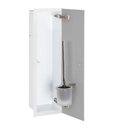 Niche à encastrer pour WC blanc laqué Flat 450 1 porte vitrée grise à droite