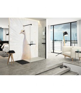 Paroi de douche en verre Walk-In Hüppe Select+ avec kit de profilés muraux, l x H x P : 785-800 x 2000 x 6 mm ETC Black Edition