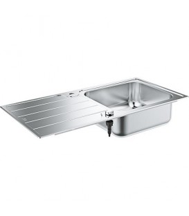 Évier en inox Grohe K500 avec 1 bassin égouttoir l x P : 1000 x 500 mm