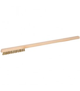 Brosse de nettoyage en laiton, bois, 52 cm, coupe courte, étroite, 2 rangées