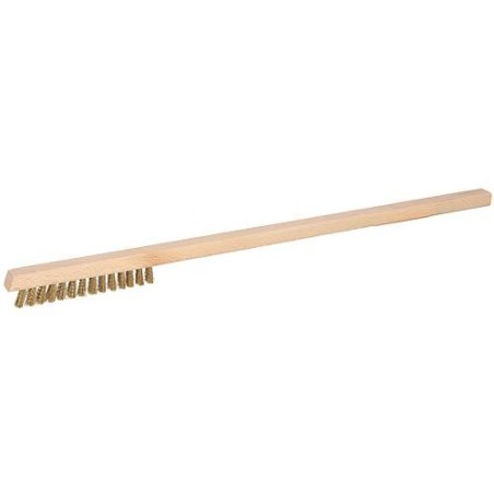 Brosse de nettoyage en laiton, bois, 52 cm, coupe courte, étroite, 2 rangées