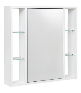 Armoire à glace Lucky avec côtés ouverts et 1 porte, avec E-Box, frêne blanc, 740x750x160mm