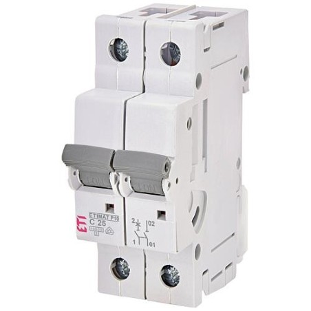 ETI Disjoncteur de protection de circuit ETIMAT P10 1-pôle + N, 10kA, C25, REG