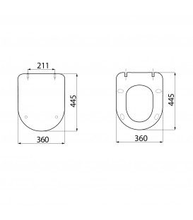 WC suspendu Paula + abattant finition OR