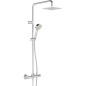 Colonne de douche Hansa Hansaunita ECO douchette, pomme de douche carrée 200 x 200 mm et mitigeur thermostatique chromé