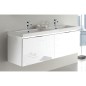 Meuble sous-vasque + vasque en fonte minérale WTU EPIC blanc brillant 2 tiroirs 1210x580x510mm