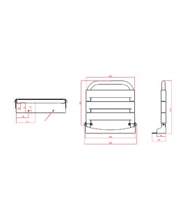 Strapontin Elida en inox/PP antibacterien, blanc mat 360x100x370mm, avec fixation