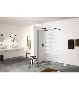 Paroi de douche en verre Walk-In Hüppe modulaire avec kit de profilés muraux ETC Black Edition