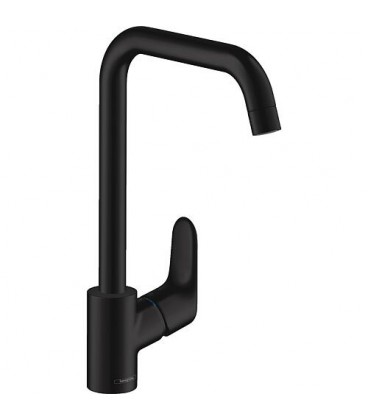 Mitigeur d'évier Hansgrohe Focus M41 poignée latérale 1jet noir mat