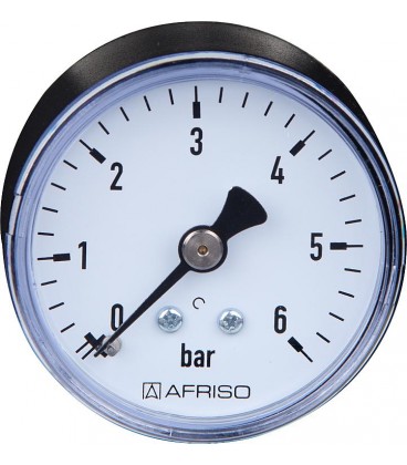 RF manometre 50 axial 0-6 bar raccord 1/4" axial (au dos)