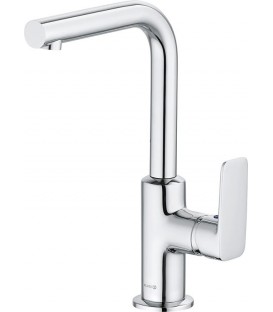 Mitigeur lavabo Kludi Pure & Style, déport 150 mm, chromé, bec orientable