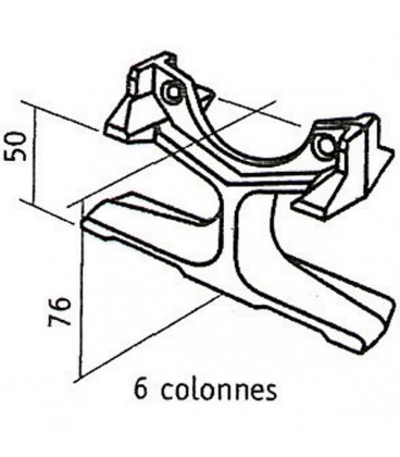 Pied amovible en fonte pour Savane 6 colonnes C13910060