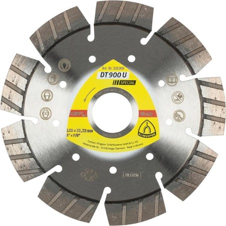 Disque diamant KLINGSPOR 230x22,23mm Standard Turbo 15 segments