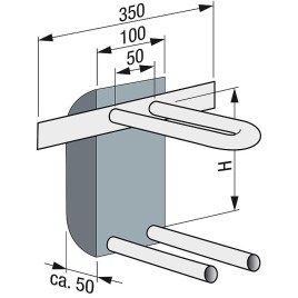 Boîtier mural en EPP un.coudée tube multi 16 x 2,0mm, H 240mm en U boî.iso inc