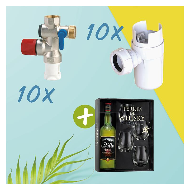 Pack promotionnel groupe de sécurité SFR Inox et siphon + 1 x Coffret Whisky* Clan Campbell