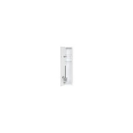 Niche à encastrer pour WC blanc laqué Flat 800 1 porte vitrée blanche à gauche