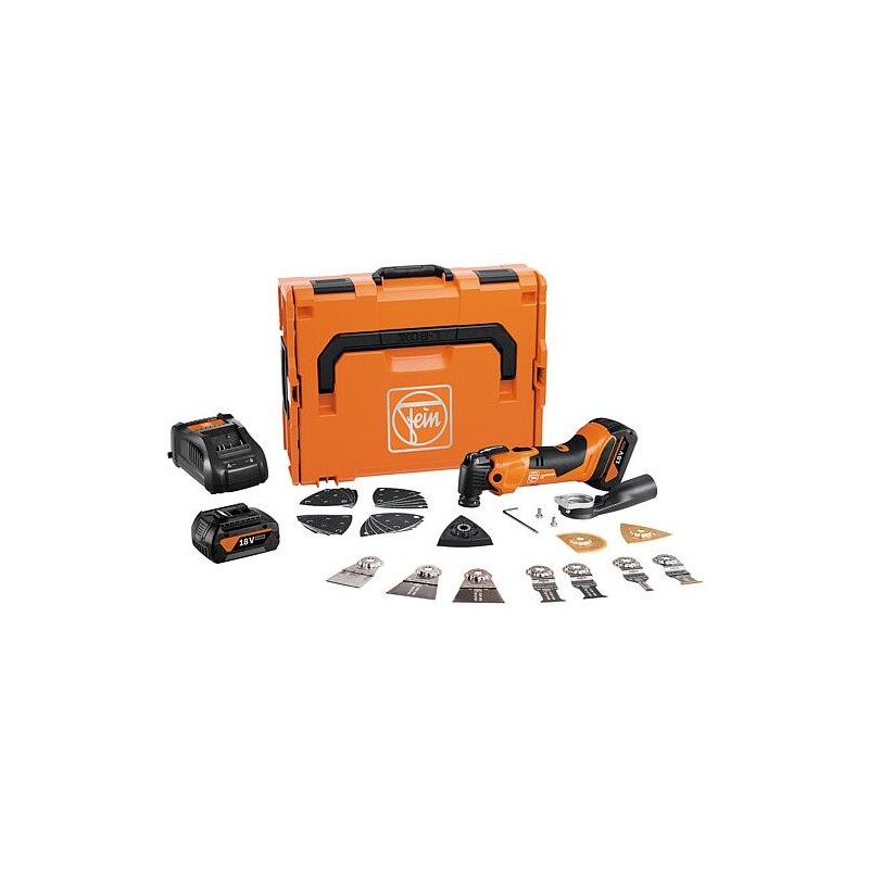 Outil multiple sans fil Fein 18V AMM 500 Plus Top avec 2x batteries 4,0 Ah et chargeur