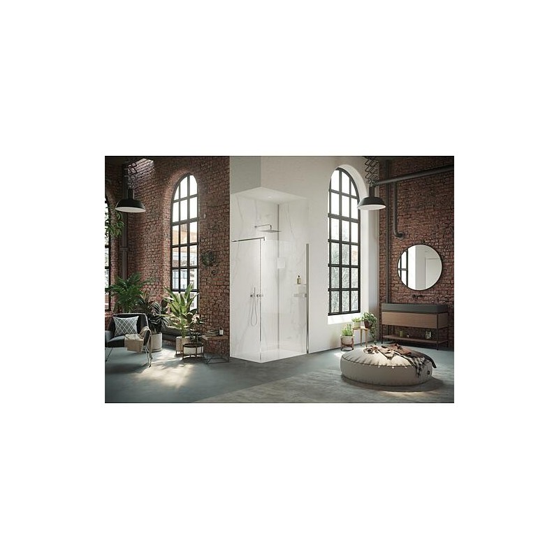 Paroi de douche en verre Hüppe Select+ avec kit profilé mural, lxhxp : 885-900 x 2000 x 8 mm ETC argenté mat