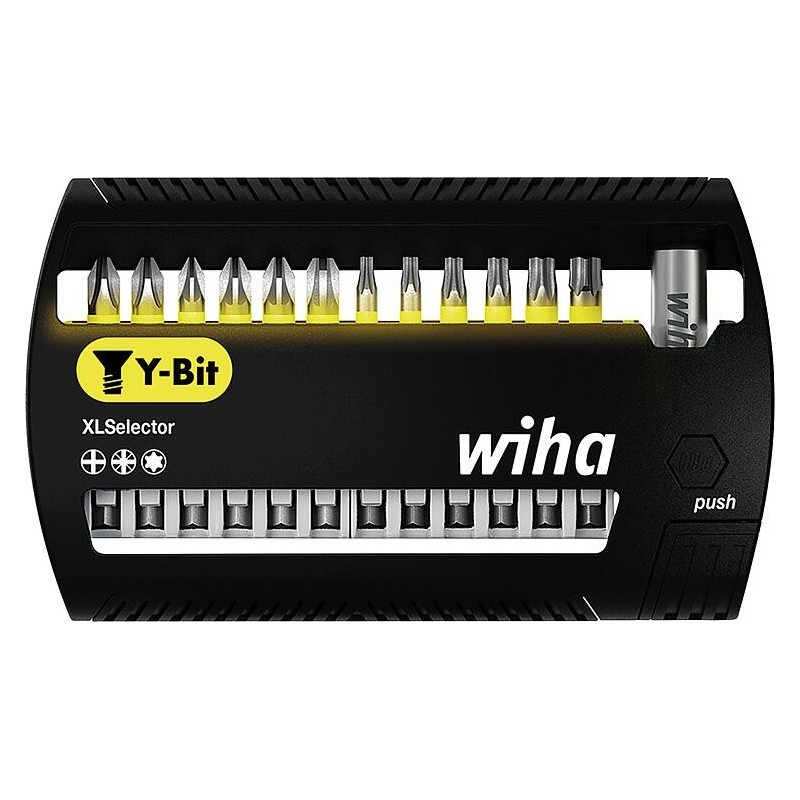 Y-Bit Wiha® Phillips, Pozidriv, Torx®, 50 mm, 14 pièces, 1/4"
