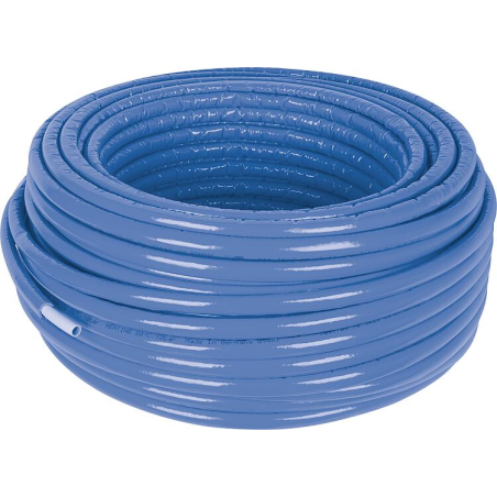 Uni Pipe PLUS Uponor blanc pré-isolé S6 WLS 035, Ø20mm x 2,25mm, bleu, longueur 75m