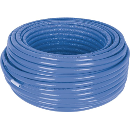 Uni Pipe PLUS Uponor blanc pré-isolé S10 WLS 035, Ø20mm x 2,25mm, bleu, longueur 75m