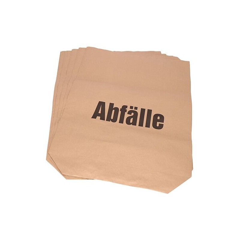 Sacs poubelle en papier brun 120 l, papier kraft résistant à l'humidité Impression : "DECHETS", UE 25 pièces