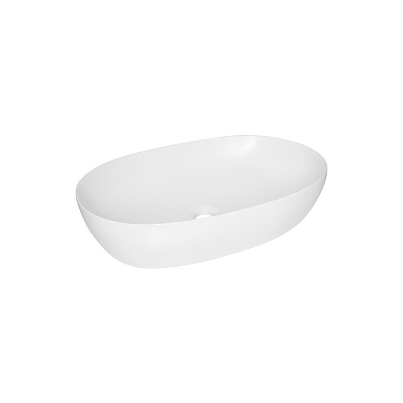 Vasque à poser Elanda 600x400mm en céramique, blanc sans trou de robinet