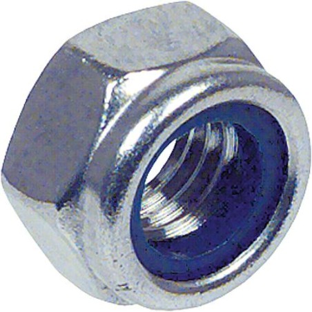 Écrous de blocage hexagonaux avec bague plastique, filet fin Cl.