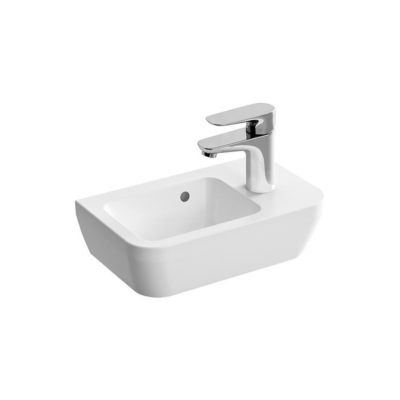 Lave-mains VitrA Integra avec trou robinet 370 x 220 mm HL droite avec trop-plein blanc