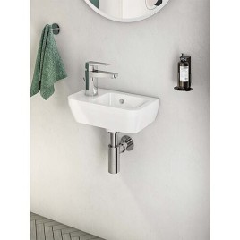 Lave-mains VitrA Integra avec trou robinet 370 x 220 mm HL droite avec trop-plein blanc