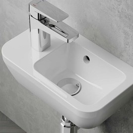 Lave-mains VitrA Integra avec trou robinet 370 x 220 mm HL droite avec trop-plein blanc