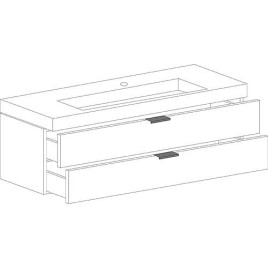 Meuble sous-vasque + vasque en céramique EPIL blanc mat 2 tiroirs