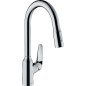 Mitigeur d'évier Hansgrohe 220 Focus M42 douchette extractible saillie 207 mm chrome