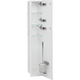 Niche murale WC 2 portes blanches en verre