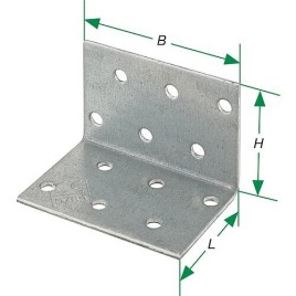 Equerre d'assemblage perforée 80x80x60x2,0 mm