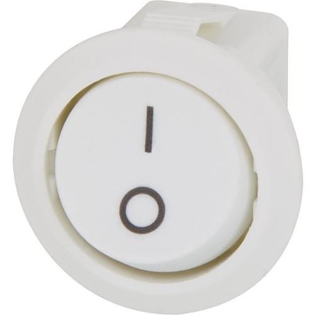 Interrupteur a bascule 6,5 A 1 pole, blanc dimension 20 mm de diametre