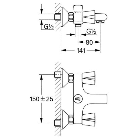 Robinet de baignoire en saillie Grohe Costa