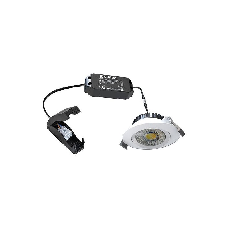 Spot encastrable à LED - 6W 530lm 2700-1800K - baissable - blanc