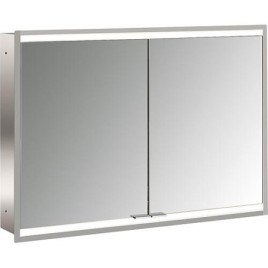 Armoire à miroir encastrée Emco Prime2 Facelift 1000 LED, 1004x727x152mm,  2 portes, Aluminium/miroir