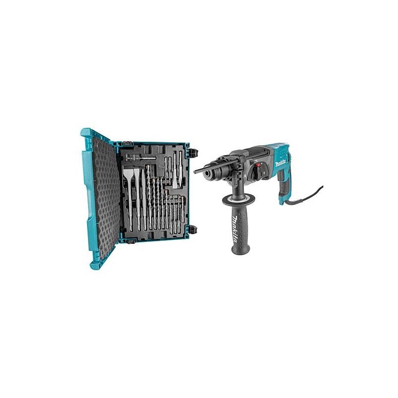 Perforateurs-burineurs Makita HR2470, 780 W avec Kit de forets et burineurs 17 pièces