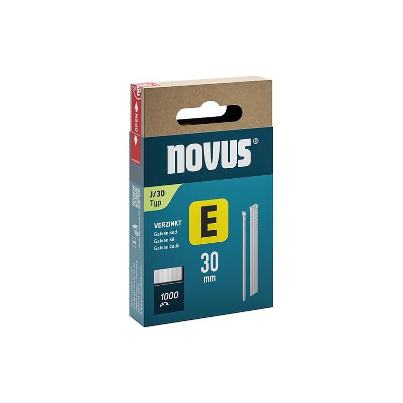 Clous pour agrafeuses Novus type E J/30 galvanisés Cond. : 1000 Pièces