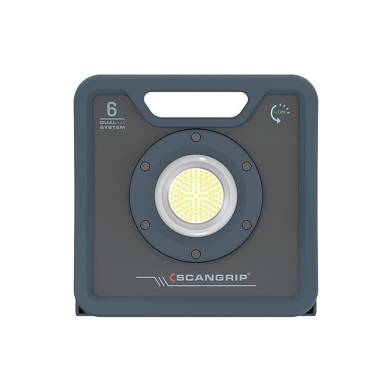 Lampes de travail LED sans fil scangrip® NOVA 6 C+R for LIFE, projecteur de chantier, 18 V avec batterie 3,2 Ah