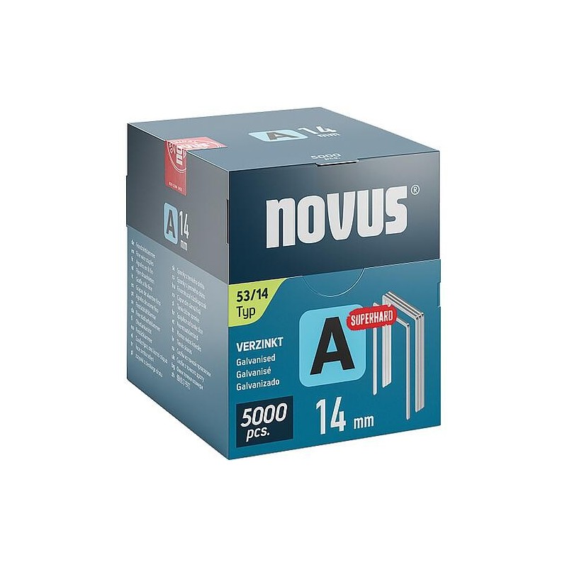 Agrafes à fil fin Novus type A 53/14 galvanisées, superdures Cond. : 5000 Pièces