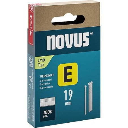 Clous pour agrafeuses Novus type E J/19 galvanisés Cond. : 1000 Pièces