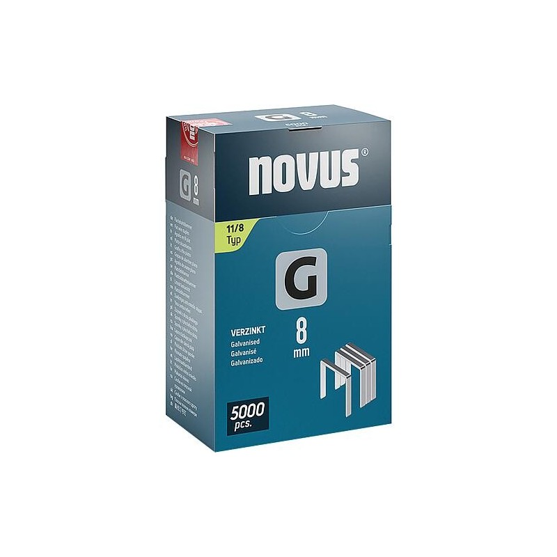 Agrafe à fil plat Novus type G 11/8 galvanisée UE : 5000 pièces