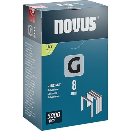 Agrafe à fil plat Novus type G 11/8 galvanisée UE : 5000 pièces