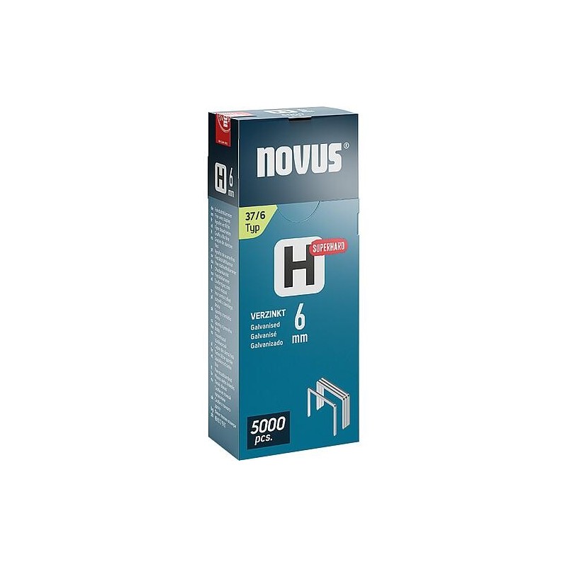 Agrafes à fil fin Novus type H 37/6 galvanisées, superdures Cond. : 5000 pièces