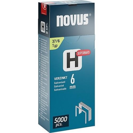 Agrafes à fil fin Novus type H 37/6 galvanisées, superdures Cond. : 5000 pièces